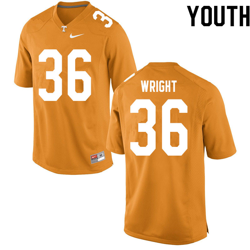 Youth #36 William Wright Tennessee Volunteers College Football Jerseys Sale-Orange - Click Image to Close